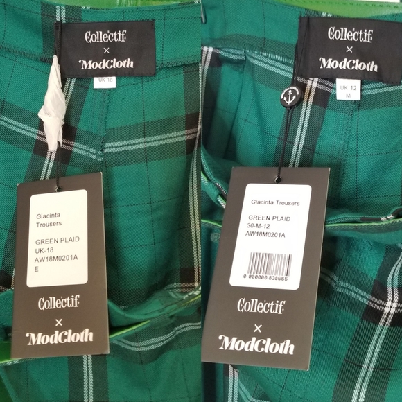 Modcloth Here and Haute Plaid Wide Leg Trousers - Picture 6 of 8